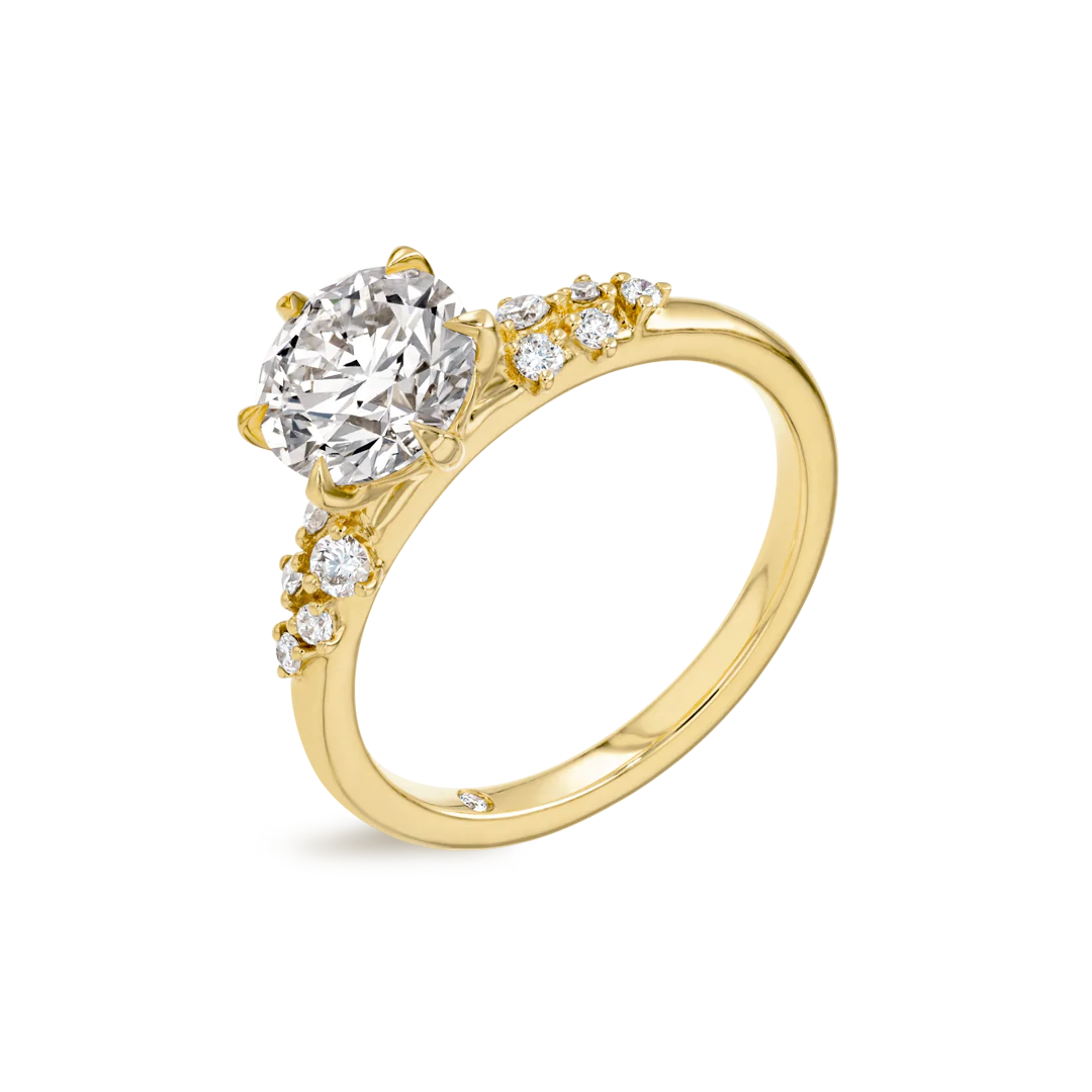 1.5 Carat Lab-Grown Round Diamond Band Yellow Gold Ring - Image 4