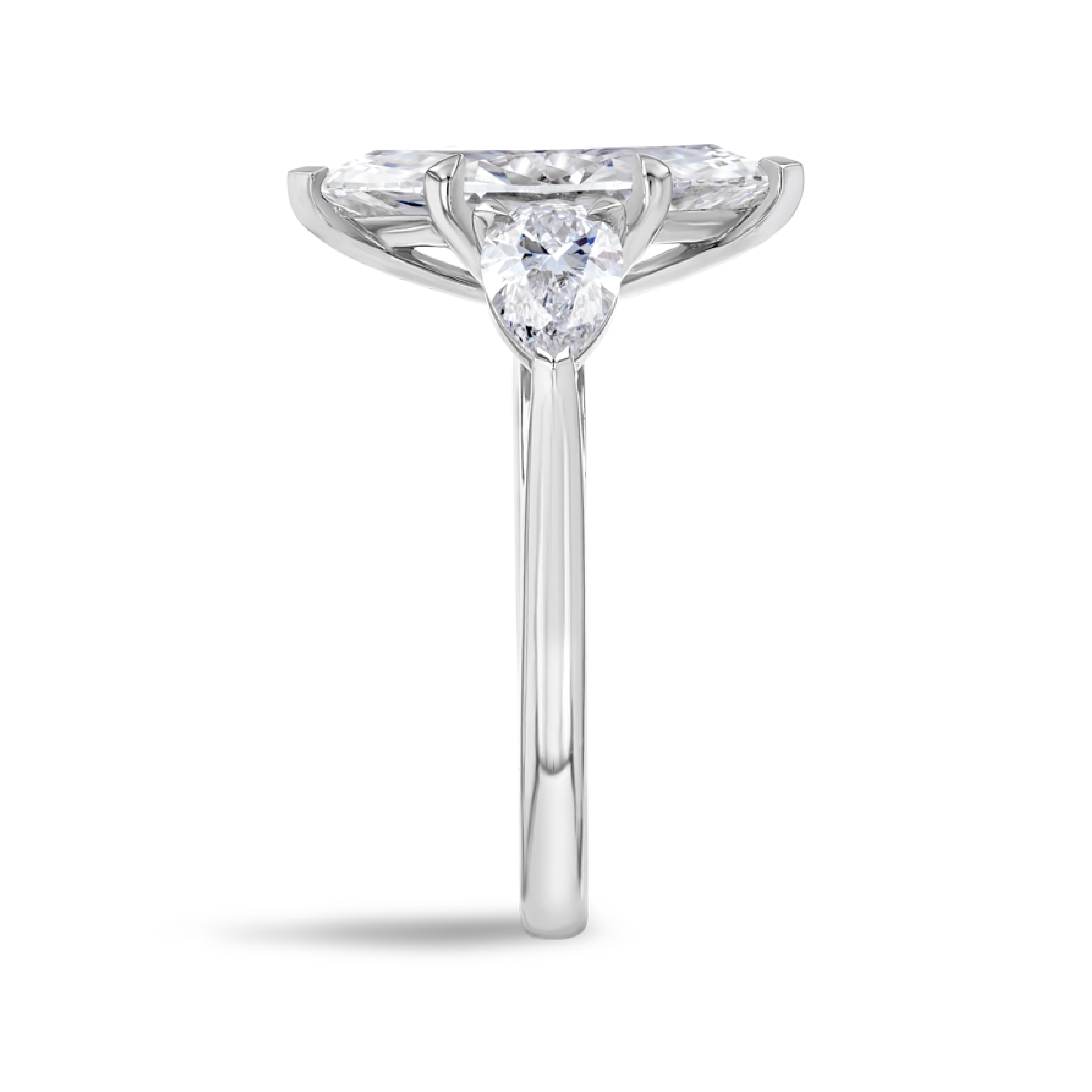 2.5 Carat Natural Marquise Trilogy With Side Marquise White Gold Ring - Image 3