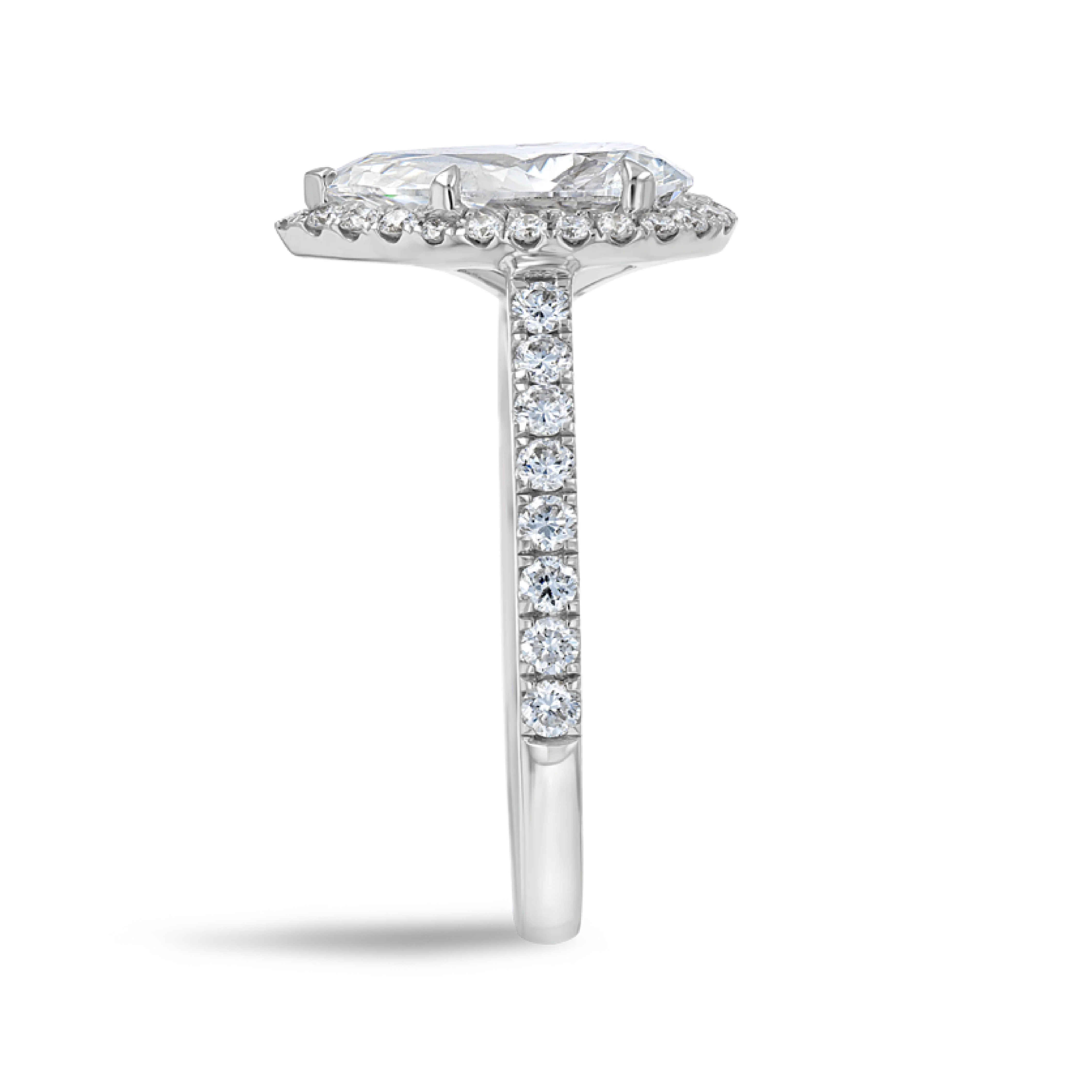 2 Carat Lab-Grown Pear Halo White Gold Ring - Image 3