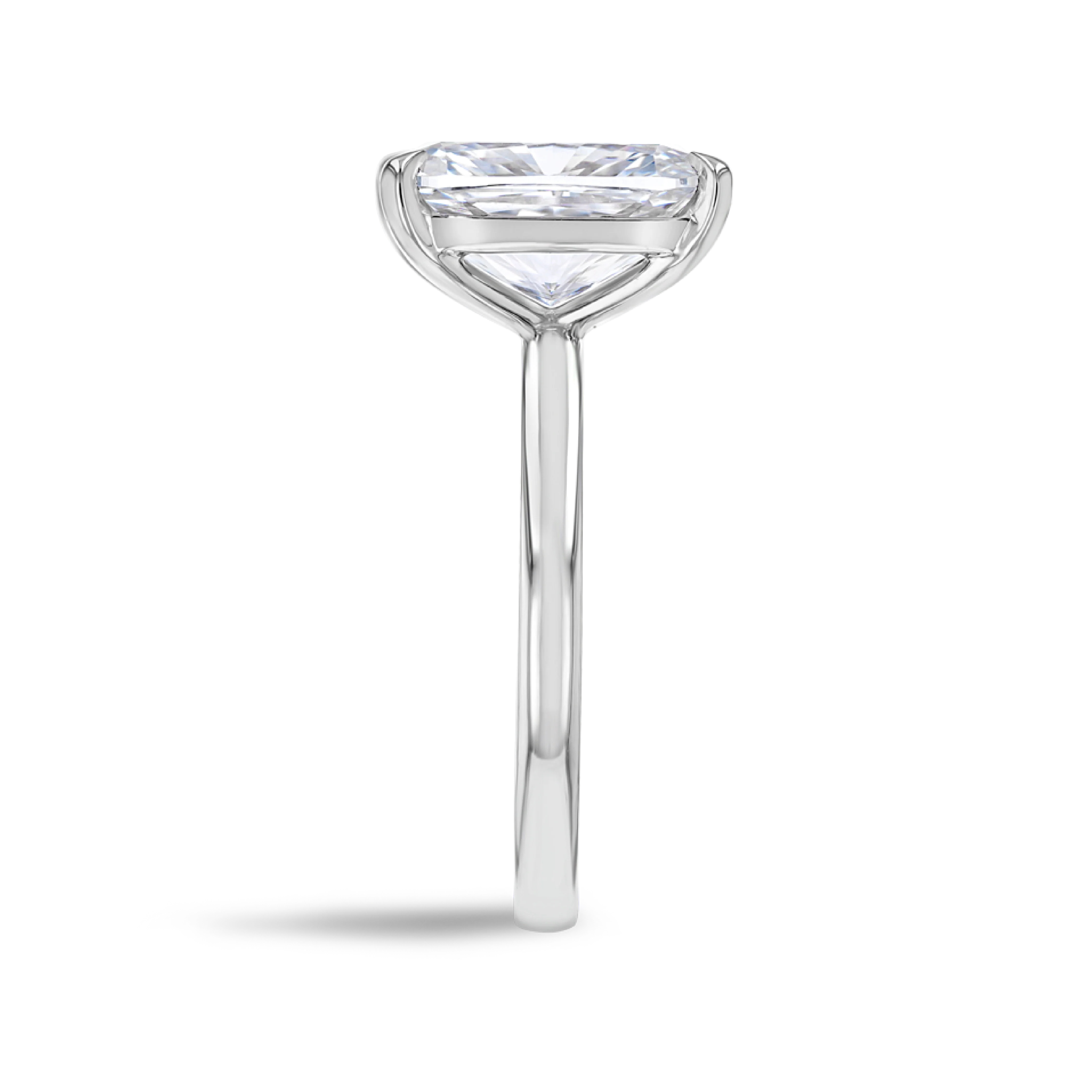 4 Carat Lab-Grown Elongated Cushion Solitaire White Gold Ring - Image 3