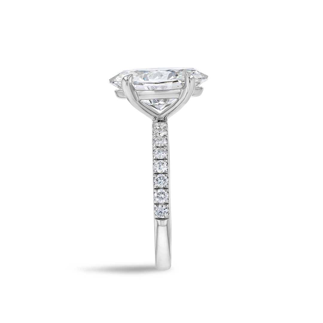 4 Carat Natural Oval Diamond Band White Gold Ring - Image 3