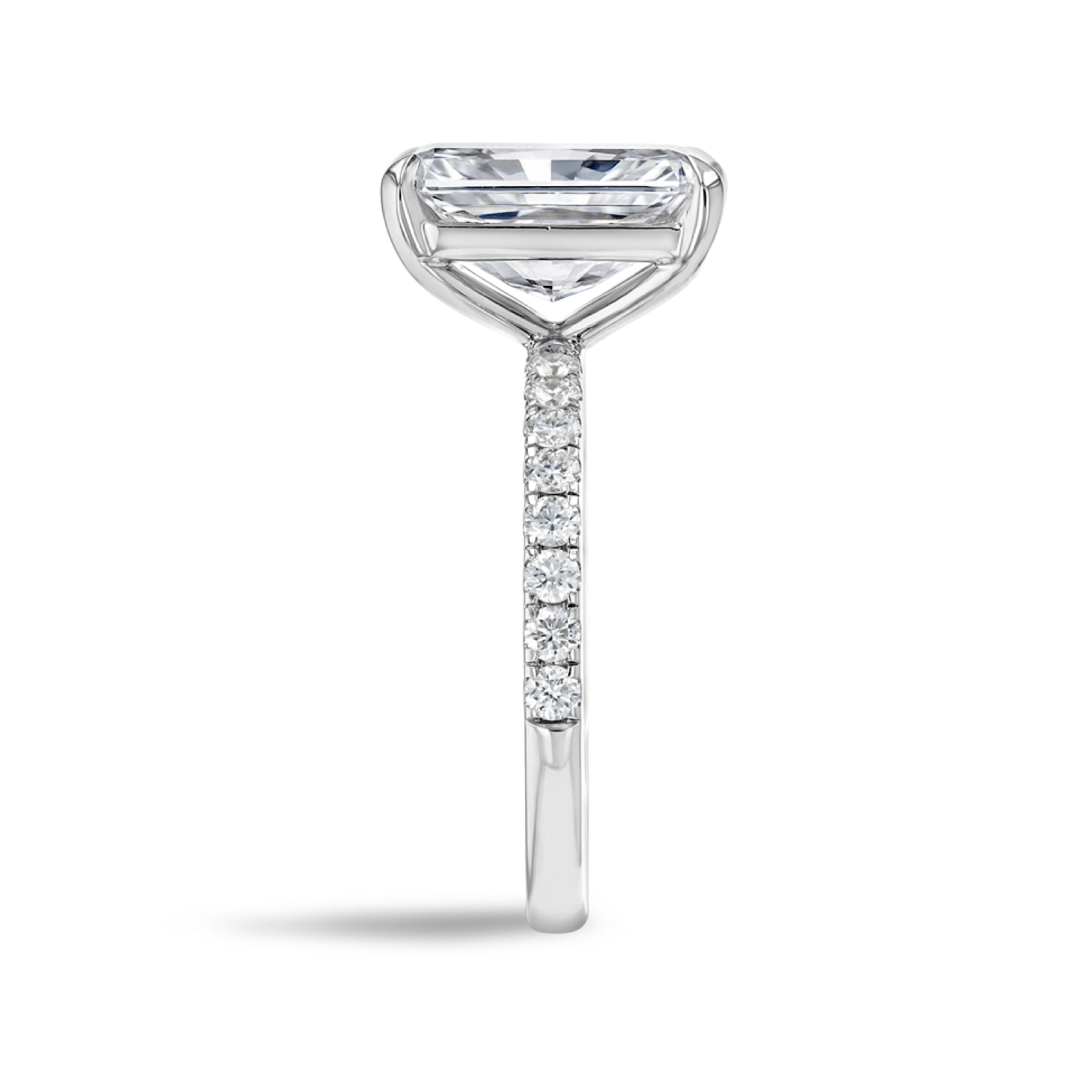 4 Carat Natural Radiant Diamond Band White Gold Ring - Image 3
