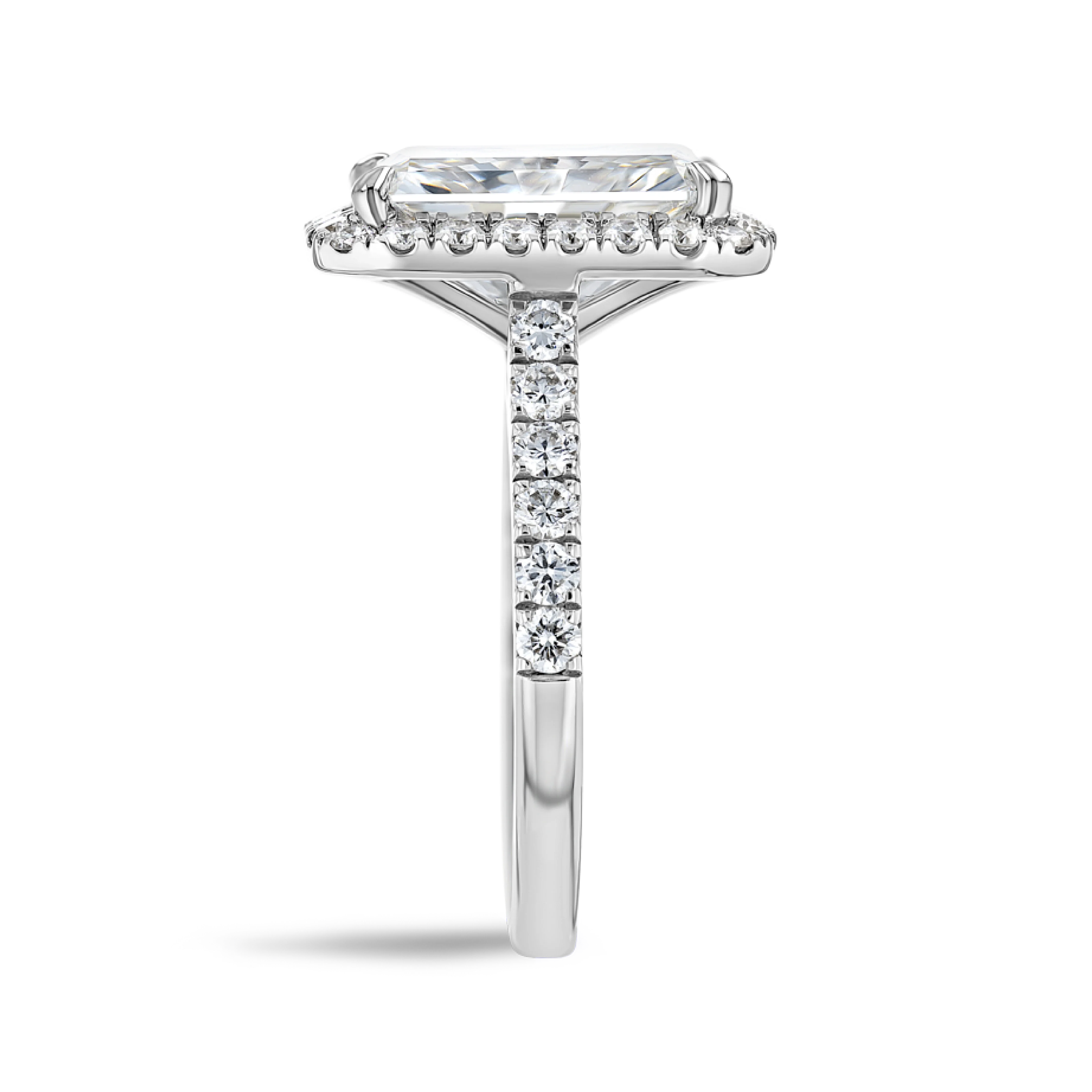 4 Carat Lab-Grown Radiant Halo White Gold Ring - Image 3