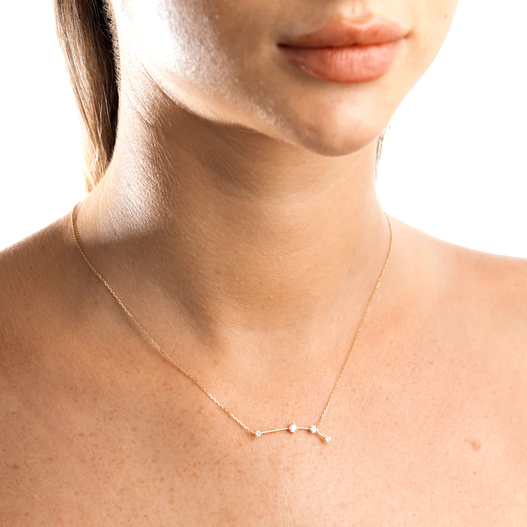 Aries Constellation Pendant Yellow Gold - Image 3