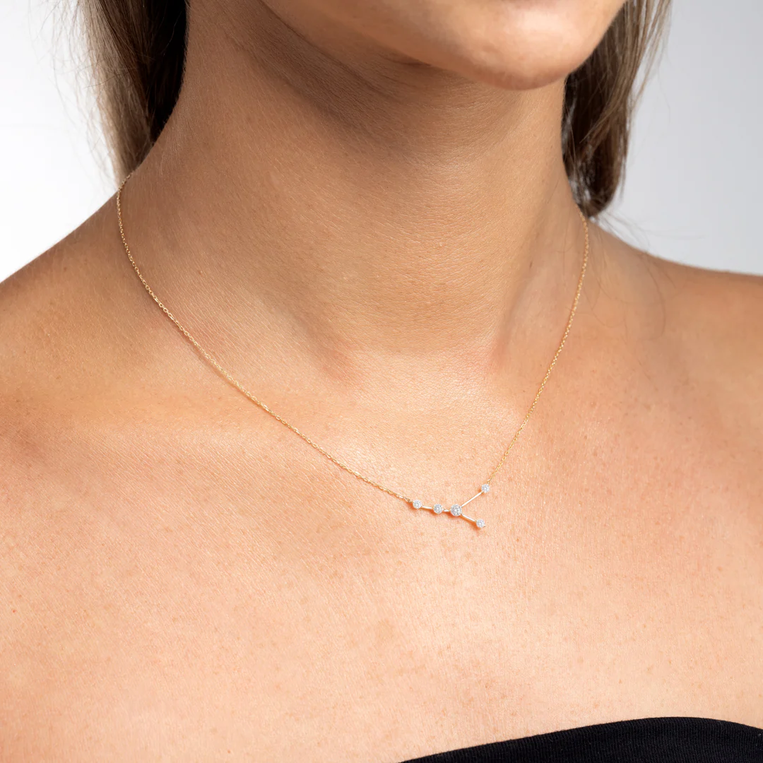 Cancer Constellation Pendant Yellow Gold - Image 3