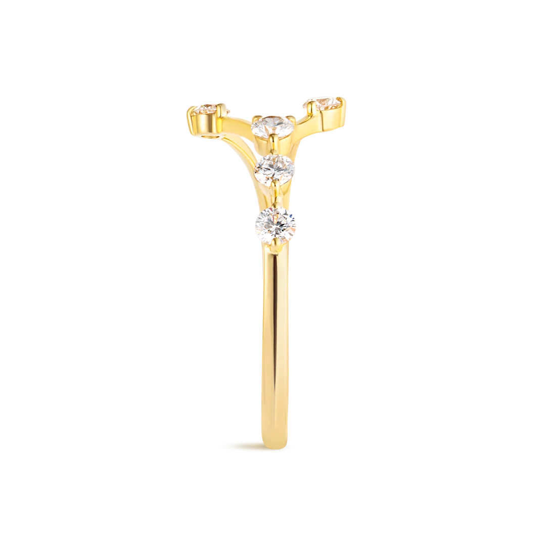 Cancer Constellation Ring Yellow Gold - Image 4