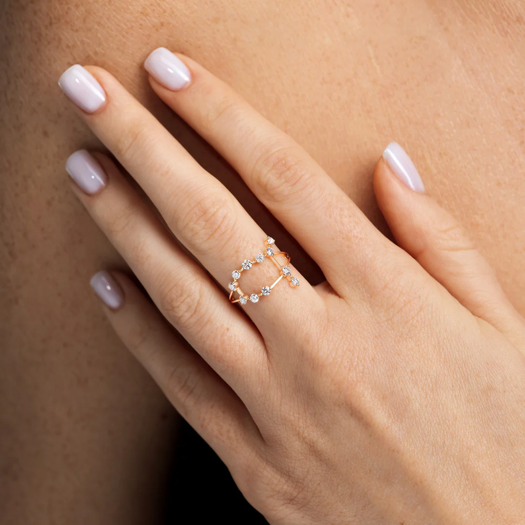 Gemini Constellation Ring Yellow Gold - Image 5