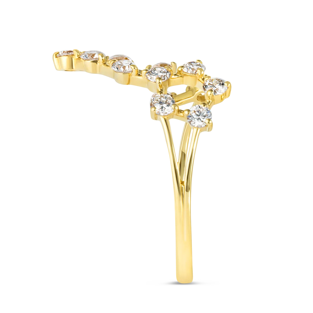 Pisces Constellation Ring Yellow Gold - Image 4
