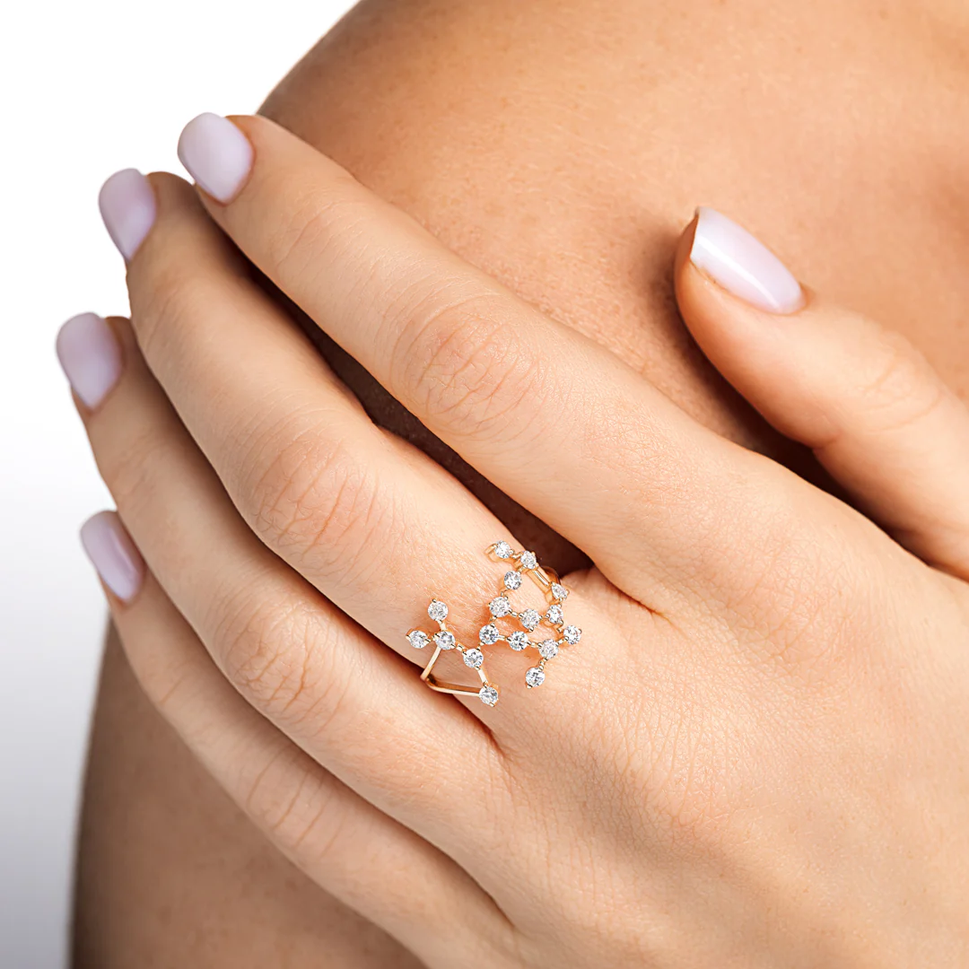 Sagittarius Constellation Ring Yellow Gold - Image 5