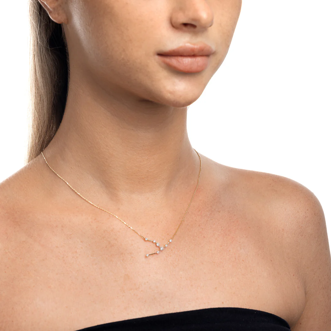 Taurus Constellation Pendant Yellow Gold - Image 3