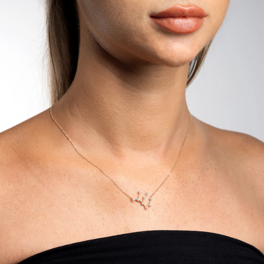 Virgo Constellation Pendant Yellow Gold - Image 3