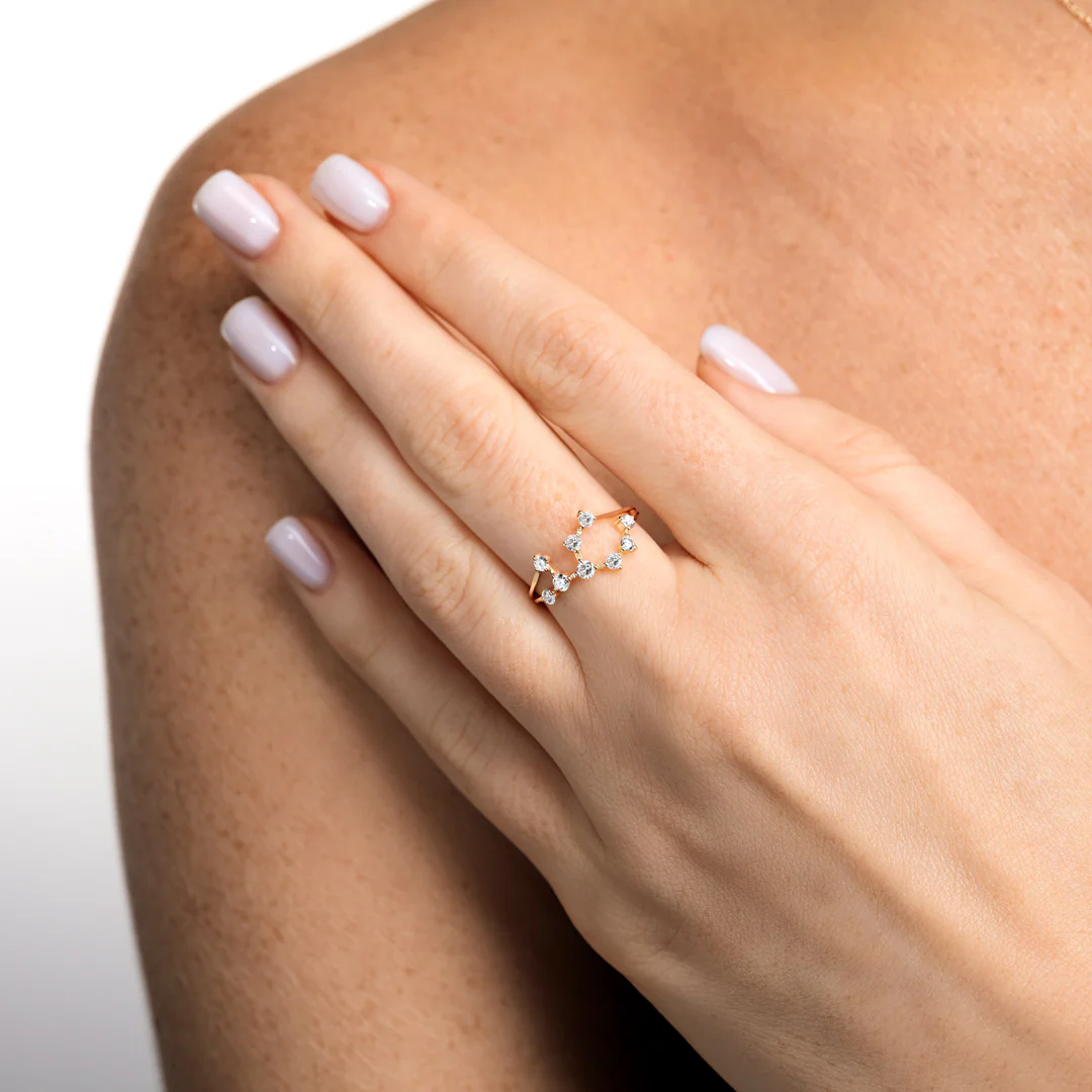 Virgo Constellation Ring Yellow Gold - Image 5