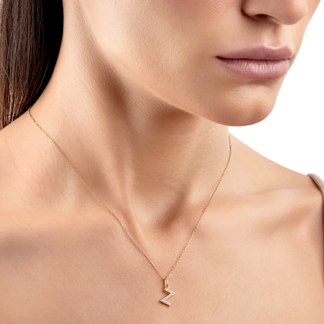 Z Letter Pendant Yellow Gold - Image 3